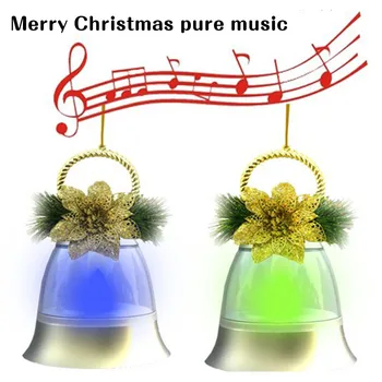 2vnt LED Kalėdinė Dekoracija Muzikos Varpai, Šviesos, Balso Aktyvuota Spalvinga Mirksi Žiburiai Kalėdų papuošimai Kalėdų Eglutė