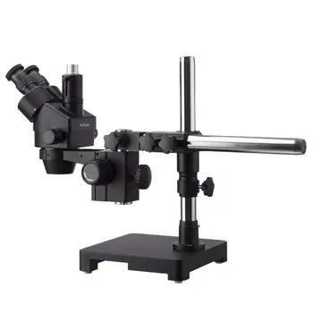 3.5 X-45X Juoda Trinokulinis Stereo, Zoom Mikroskopą ant Vienos Rankos Bumas Stovas + 144 LED Kompaktiškas Žiedas-šviesos su 3MP USB3.0 Fotoaparatas