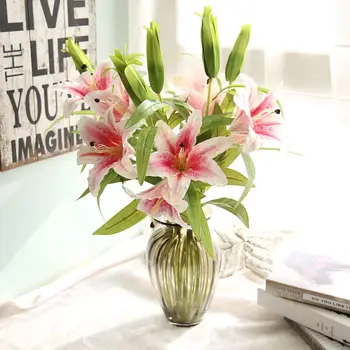 3 Galvutės, dirbtinių gėlių kvepalai lily nekilnojamojo touch namo kambarį, stalo papuošimas, vestuvių Scena išdėstymas