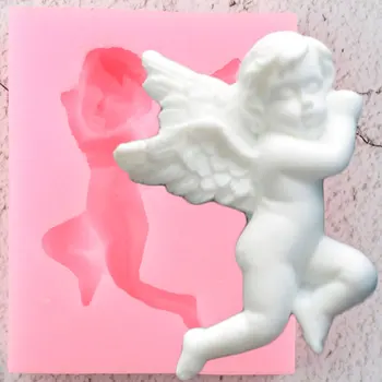 3D Angel Baby Silikono Formų Cupcake Topper Minkštas Pelėsių Kūdikio Gimtadienio Tortas Dekoravimo Priemonės, Saldainiai Molio Šokolado Gumpaste Pelėsių