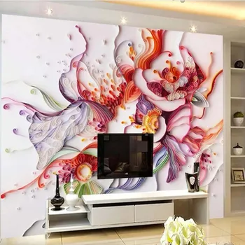 3D Europos Abstrakčių Gėlių, Sienų Apmušalus Kūrybinis Tapybos Sienos Meno Gėlių Foto tapetų Ritinį Kambarį Susisiekti Popieriaus