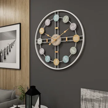 3D Retro Šiaurės Sieninis Laikrodis Metalo romėnišką 