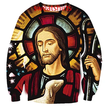 3d spausdinimo vitražas jėzus t marškiniai/palaidinės/hoodies/kelnės vyrams mados Atsitiktinis tee streetwear hiphop puloveris tracksuit viršūnės