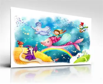 3D tapetai/custom foto tapetų/ cartoon vaikų flying fish/TV/sofa/Patalynės/KTV/Hotel/gyvenimo roomchildren/