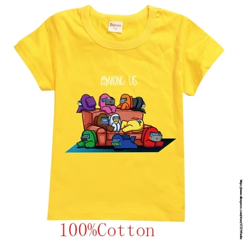 3D Tarp Mūsų T-shirt Impostor Berniukų, Mergaičių Drabužiai Atsitiktinis Bamblys Vaikų Drabužių Camiseta Vasaros trumpomis Rankovėmis Viršūnes