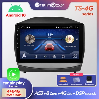 4G Lte Android10.0 Automobilio multimedia navigacijos sistema GPS DVD grotuvas Hyundai IX35 2009 - metų IPS ekranas, Radijas stereo