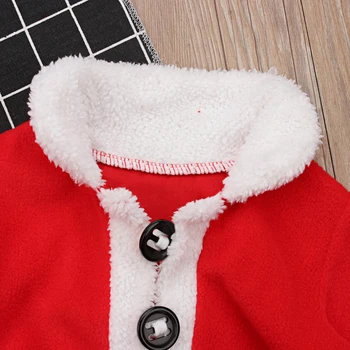 4Pcs Kalėdų Kostiumas Berniuko Drabužių Rinkiniai Baby Girl Santa Claus ilgomis Rankovėmis Viršūnes+Kelnės+Hat+Socking Kostiumai Bamblys vaikiški Drabužiai