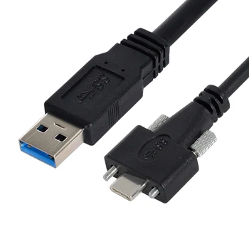 5 Metrų USB 3.1 Tipas-C Dviguba Fiksavimo Varžtus į USB3 Standarto.0 Duomenų Kabelis Mount Tipo Fotoaparatas, Diktofonas