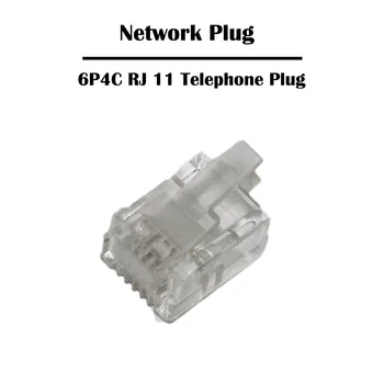 500 Vienetų 6P4C RJ 11 Netowork Telephong Prijungti Tinklo Ethernet Fluke Praėjo 1u paauksuoti