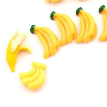 5Pc Dirbtinės Dervos Netikrą Miniatiūrinės Maisto, Vaisių, Bananų Kawaii 