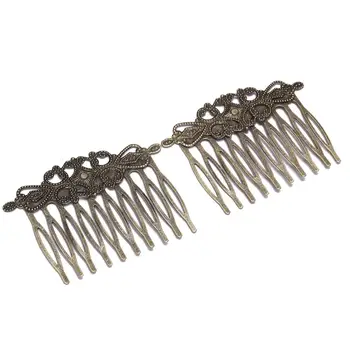 5vnt/daug 52x56 mm Antikvariniai bronzos Dantų Metalo plaukų segtukai Moterų Žavesio Barrettes, 