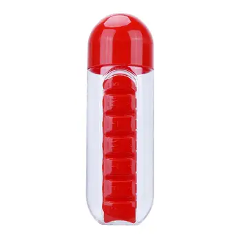 600ML Plastikiniai 2 In 1 Derinti Kasdien Tabletes Lauke Lauke Geriamojo Butelių, Puodelių