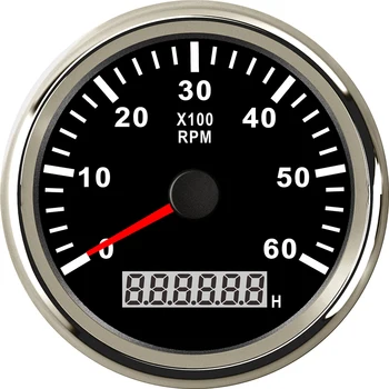 85mm Vandeniui Tachometras, Valtis 0~6000 RPM, Sunkvežimių, Automobilių, Motociklų Dyzelinas Variklio Tacho Metrų RPM Daviklis skaitmeninis Hourmeter Su Laidu