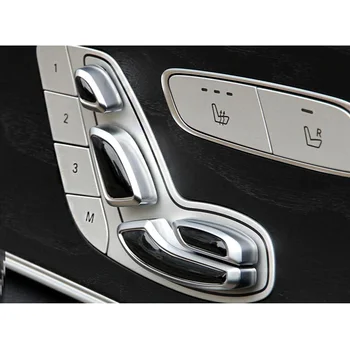 8Pcs/set Auto Automobilio Sėdynę Sureguliuokite Mygtuką Perjungti Padengti Lipdukas Mercedes Benz E Klasės 2016 2017 Epoksidinės Juoda