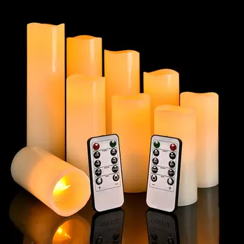9 Vienetų Flameless Parafinas Kvapnų Žvakės,Šilta Balta Šviesa, Baterijomis, Led Dekoratyvinis Ramstis Žvakių Bažnyčia