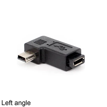 90 Laipsnių Teisę Kairysis Kampas Mini USB Type A Male Micro USB Female Adapter