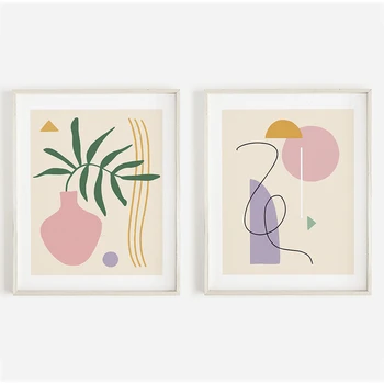 Abstrakti Matisse Gėlių Lapų Augalų Vaza Sienos Meno Tapybos Drobės Šiaurės Plakatai Ir Spausdina Sienos Nuotraukas Gyvenimo Kambario Dekoro