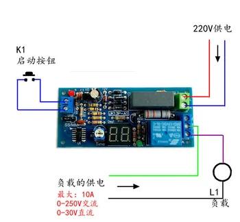 AC220V~240V input/pasyvus išėjimas skaitmeninis vamzdžio ekranas 220V sukelti vėlavimą jungiklis valdybos išjungimo laikmatis vėlinimo relė