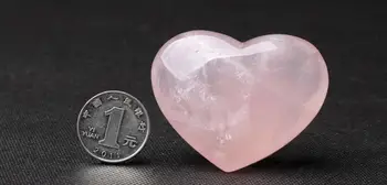 Afa880351+++Natūrali rožinė rožė kvarco kristalo akmens širdies kristalų širdies papuošalai Wang santuokos