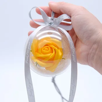 Amžinos Gėlės Rožės Stiklo, Krištolo Rutulį Dirbtinių Gėlių Vestuvių Dovanos Modeliavimas Amžinąjį Gyvenimą Rožės Ball Drop Shipping