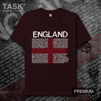 Anglijos anglų kalba ENG JK nacionalinė rinktinė t shirt mens Mados viršų trumpomis Rankovėmis sporto drabužiai naujas vasaros medvilnės Atspausdintas t-shirt banga