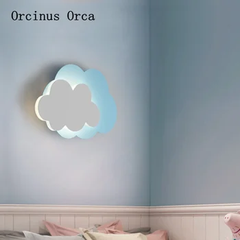 Animacinių filmų kūrybos juoda debesų siena lempos, Berniukas, Mergaitė, Miegamojo, vaikų kambario sienos lempa, modernios LED energijos taupymo sienos lempos