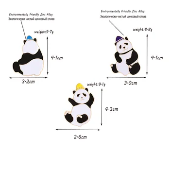 Animacinių filmų Panda Šalies Smeigtukai Emalio Gyvūnų Sagės Vaikams, Moterims Riebalai Panda Ženklų Drabužius džinsinio audinio Maišelį Atlapas Pin kawaii Papuošalai Dovana