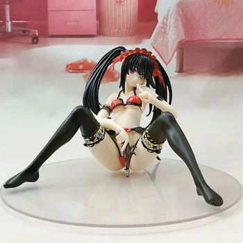 Anime Dienos Gyventi Tokisaki Kurumi Košmaras Sėdint Ver PVC Veiksmų Skaičius, Kolekcionuojamos lėlės Modelio žaislas 22cm