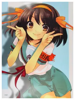 Anime Melancholija of Haruhi Suzumiya Menas spausdinti Šilko plakatas Namų Sienų Dekoras