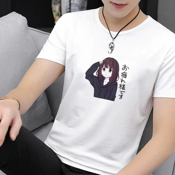 Anime Menhera Chan Cosplay T-shirt Moterims, Atsitiktinis, O Kaklas Trumpas Rankovės COS Spausdinti Marškinėlius Unisex Animacinių filmų Tees Viršūnės
