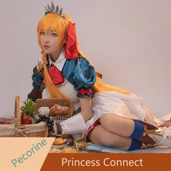 Anime Princesė Prisijungti! Re:Nardymo Pecorine Saldus Princesė Dress Vienodas Cosplay Kostiumas Helovinas Kostiumai Prop Moterų individualų