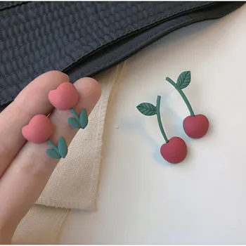 AOMU 2020 Naujas Korėja Mielas Pink Cherry Tulpių Auskarai 