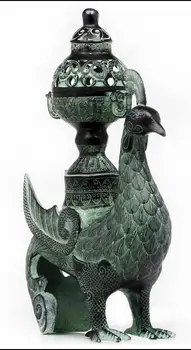 Apsvaiginimo Kinijos bronzinė statula phoenix censer labai retai nemokamas pristatymas JAV