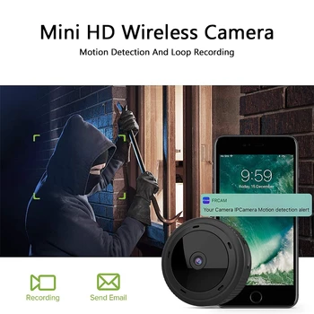 Aptikimo+Karšto Vietoje Smart Security Mini Belaidė Kamera, 1080P Vaizdo įrašymo Kamera, Naktinio Matymo+IR Judesio