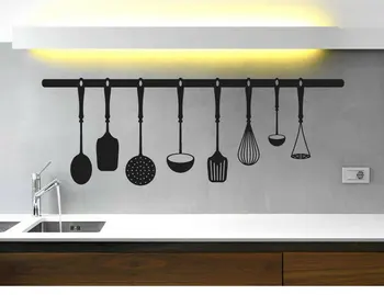 Asmeninį virtuvės peiliai piktogramą vinilo lipdukas virtuvės restoranas namų dekoro siena lipdukas CF19