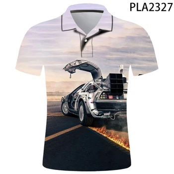 Atgal Į Ateitį 3D Atspausdintas Polo Marškinėliai Vyrams Ropa Polo Homme Mados Camisas Streetwear Atsitiktinis Hombres Harajuku Trumpas Rankovės