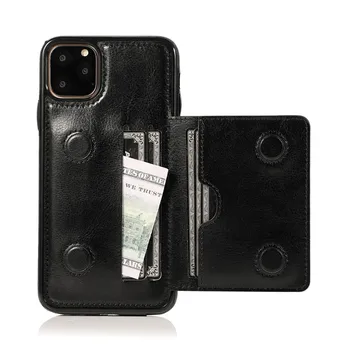 Atveju iPhone, 11 pro xs max xr x 7 8 6 6s plus se 2020 padengti piniginės kortelę oda verslo savininkas telefono krepšys 