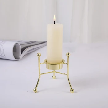 Aukso Geometrinis Žvakidė Žvakių Laikiklis, skirtas Staliniams Pusėje Stalų Dekoras