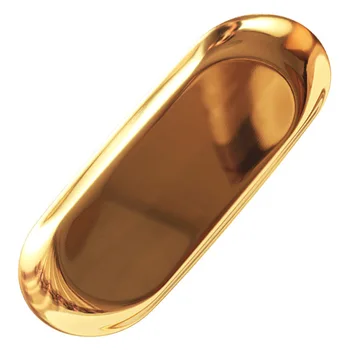 Aukso ovalo formos plokštelė papuošalų laikymo mažas dėklas nerūdijančio plieno užkandis dėklas metalo saugojimo dėklas FC0137