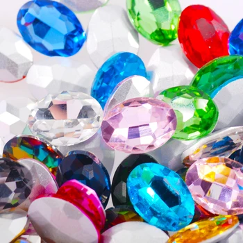 Aukštos kokybės mados žavesio naujas 4 * 6 mm 20pc spalvų kristalų 3D ovalo formos kalnų krištolas 