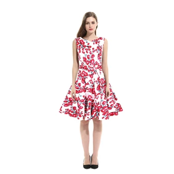 Aukštos Kokybės Naujas Vasaros Suknelė Moterims Rankovių Spausdinimo Suknelė Atsitiktinis Gėlių Suknelė Seksualus Slim Saldus Suknelė