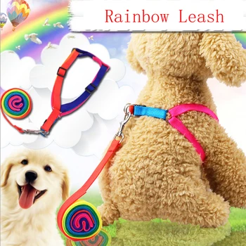 Aukštos Kokybės Pet Šuo Pavadėlio Nailono Virvė Reguliuojamas spalvinga virvę krūtinės diržas šuns pavadėlio su apvadai