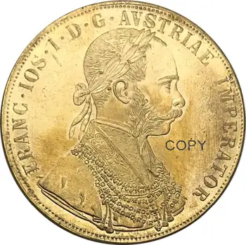 Austrijos 1910 Franz Joseph I Aukso moneta 4 Ducat Žalvario Metalo Kopija