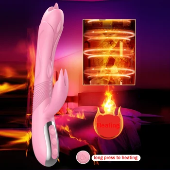 Automatinis teleskopinis šildymo vibratorius Oralinis seksas vinrating moterų masturbacija prietaiso suaugusiųjų sekso Žaislą Magic wand vibrador moterims