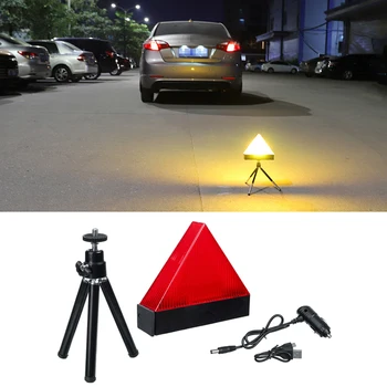 Automobilio LED Triple-profiliniai Įspėjamieji Žibintai su Trikoju Nešiojamieji Įkraunamieji Kelių Saugos ypatingų Saugumo Flash
