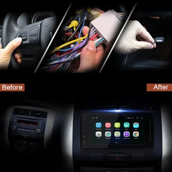 Automobilių 2DIN Android OS, 7 Colių Universalus Brūkšnys Vaizdo Grotuvas GPS WIFI Bluetooth Hean Vienetas Stereo Toyota Camry 
