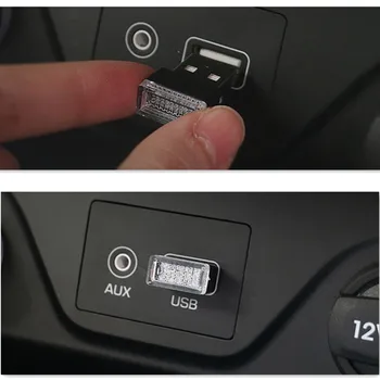 Automobilių Atmosfera Žibintai, Dekoratyviniai USB Lempa jeep wrangler audi a4 b8 citroen c4 