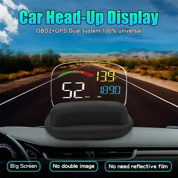 Automobilių GPS HUD Head-Up Display C800 OBD HUD Auto Spidometras OBD2 Gedimo Kodas Panaikinimo Vairavimo Kompiuterio Apsaugos Signalizacija, Auto
