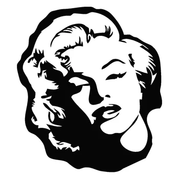 Automobilių Lipdukai Marilyn Monroe Animacinių filmų Automobilio Formos, Dekoro Priedai PVC Automobilių Lipdukai Vandeniui, Saulės Juoda/balta,17cmX15cm