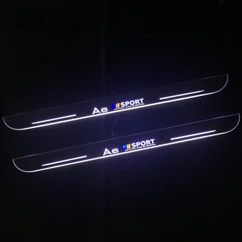 Automobilių Nusitrinti led šviesos Audi A6 C6 C7 C8 2008 2009 2010 - 2019 Akrilo Juda LED Sveiki Pedalo PlateDoor Palangės Šviesos Kelias